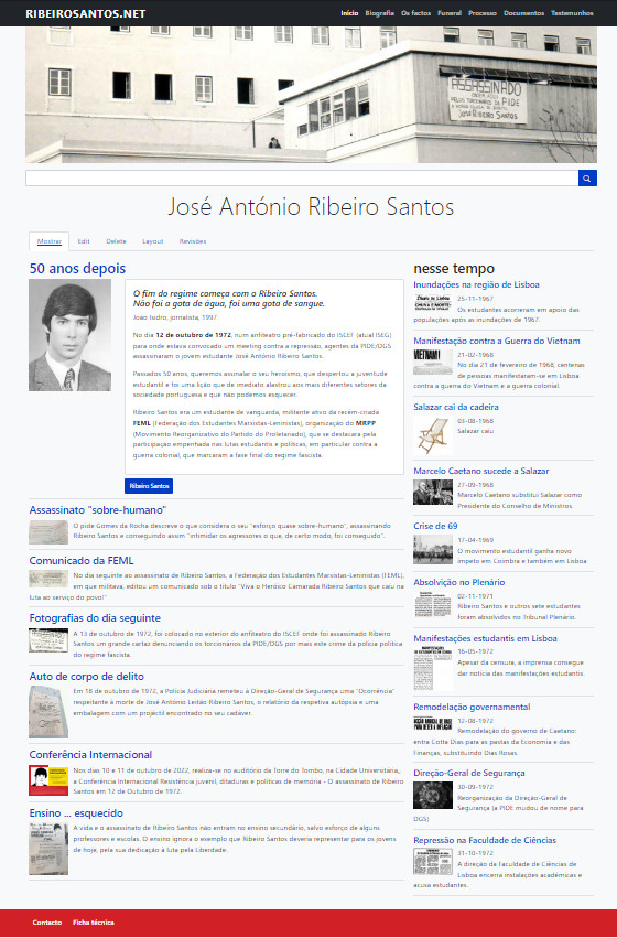 Página de início do site ribeirosantos.net