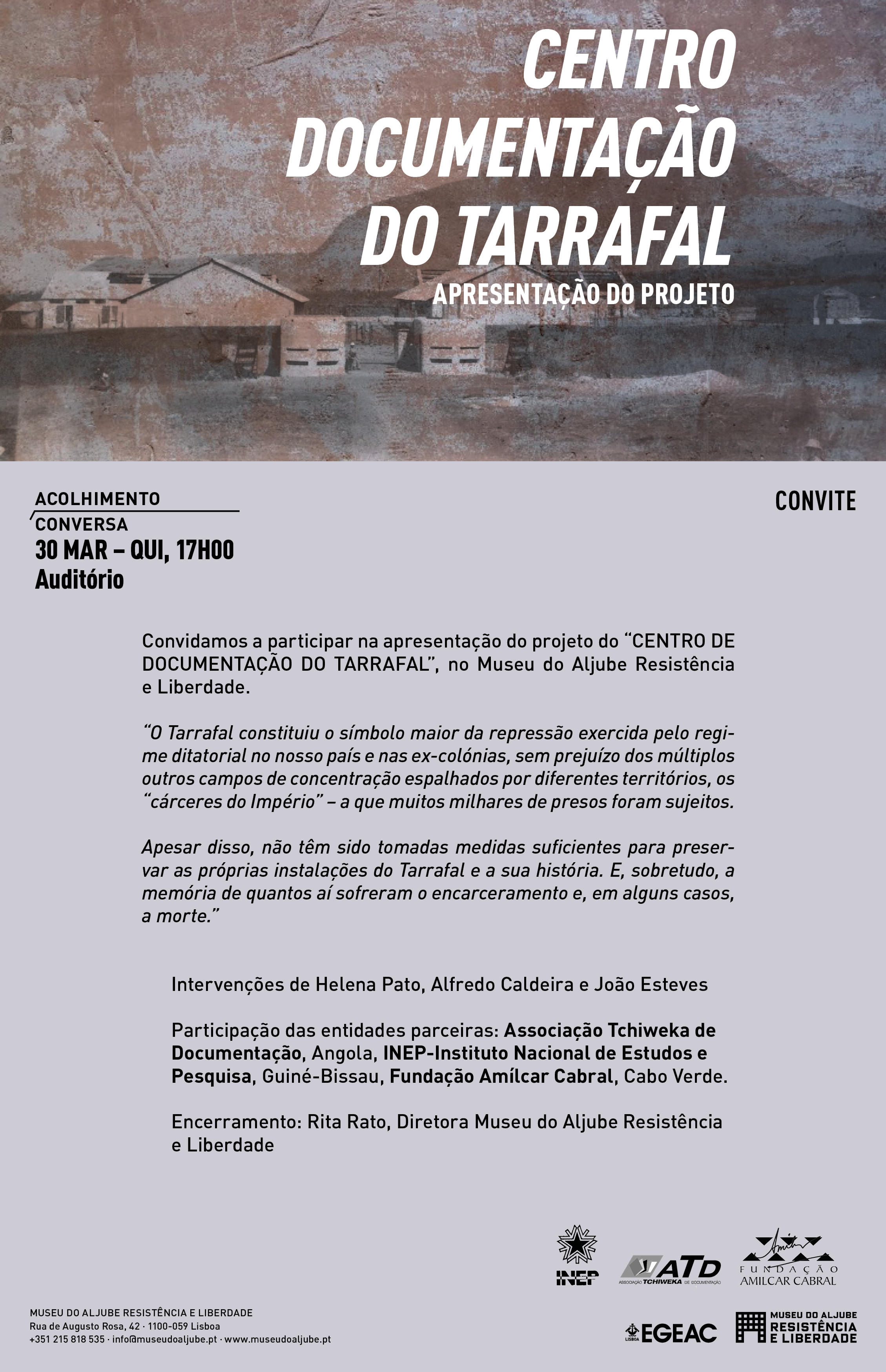 Convite Apresentação do Centro de Documentação do Tarrafal 