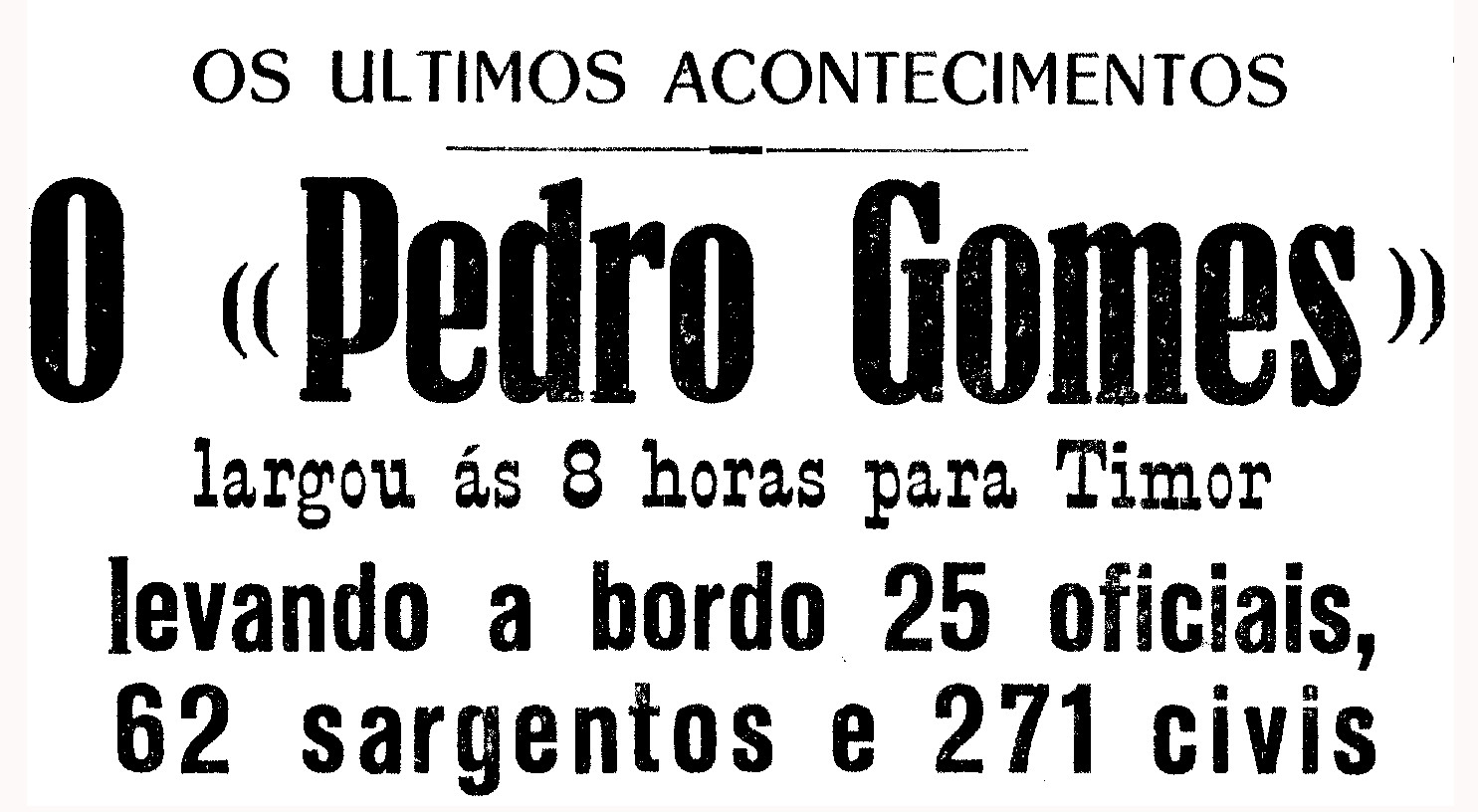 Presos enviados para a deportação a bordo do "Pedro Gomes" (Diário de Lisboa, de 02-09-1931)