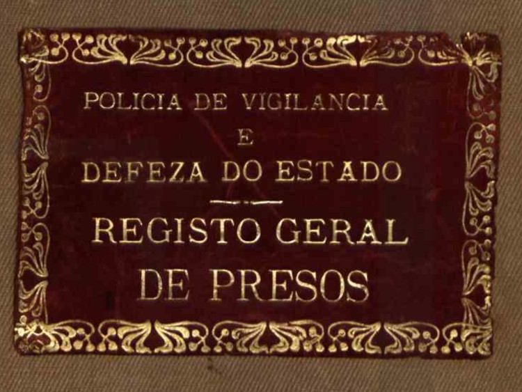 Etiqueta da capa do I volume do Registo Geral de Presos da PVDE/PIDE/DGS