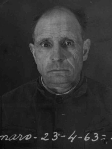 Fotografia prisional de Joaquim Amaro aquando da sua prisão de 22 de abril de 1963, que implicaria mais 5 anos de cárcere