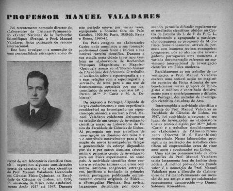 Manuel Valadares (Seara Nova n.º 1373, de março de 1960)